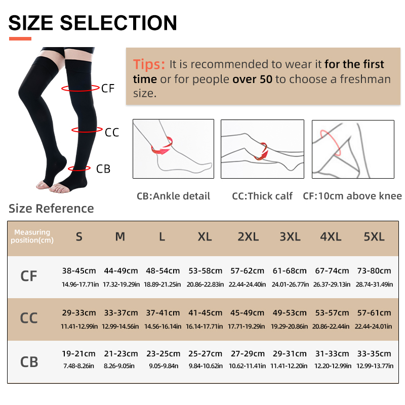 1Pair Thigh High Open Toe Medi - Echinacea 评论和价格
