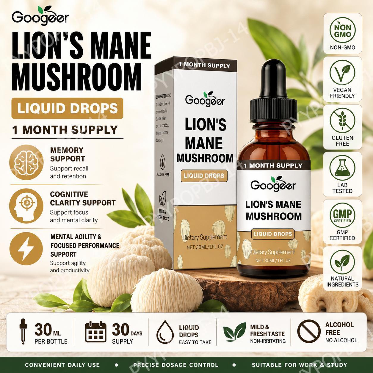 Googeer Lion's Mane Mushroom L - Herbal Tea 评论和价格