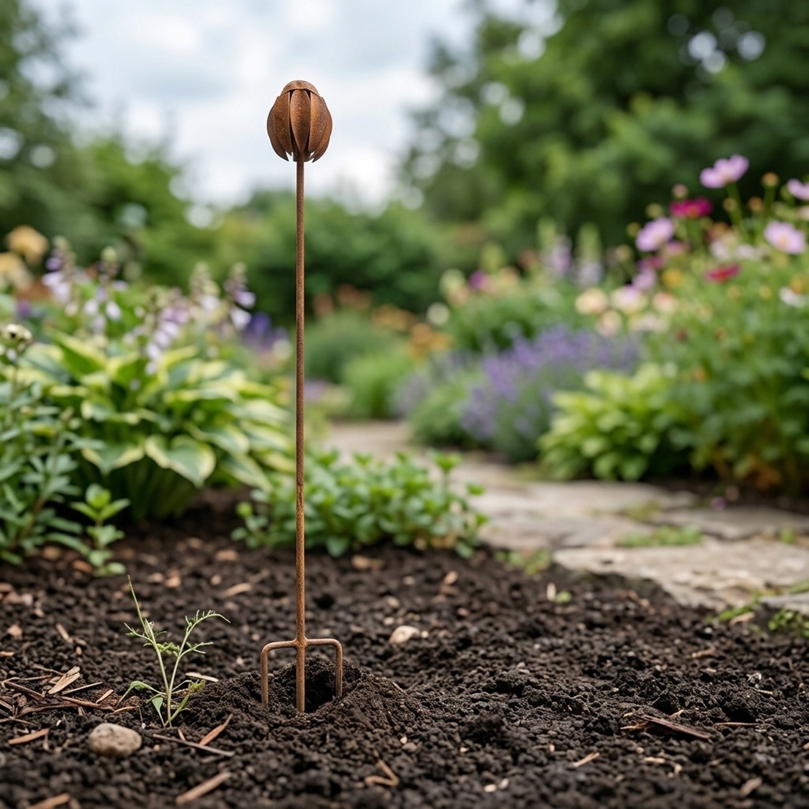 Metal Garden Stake Featuring E - Echinacea 评论和价格