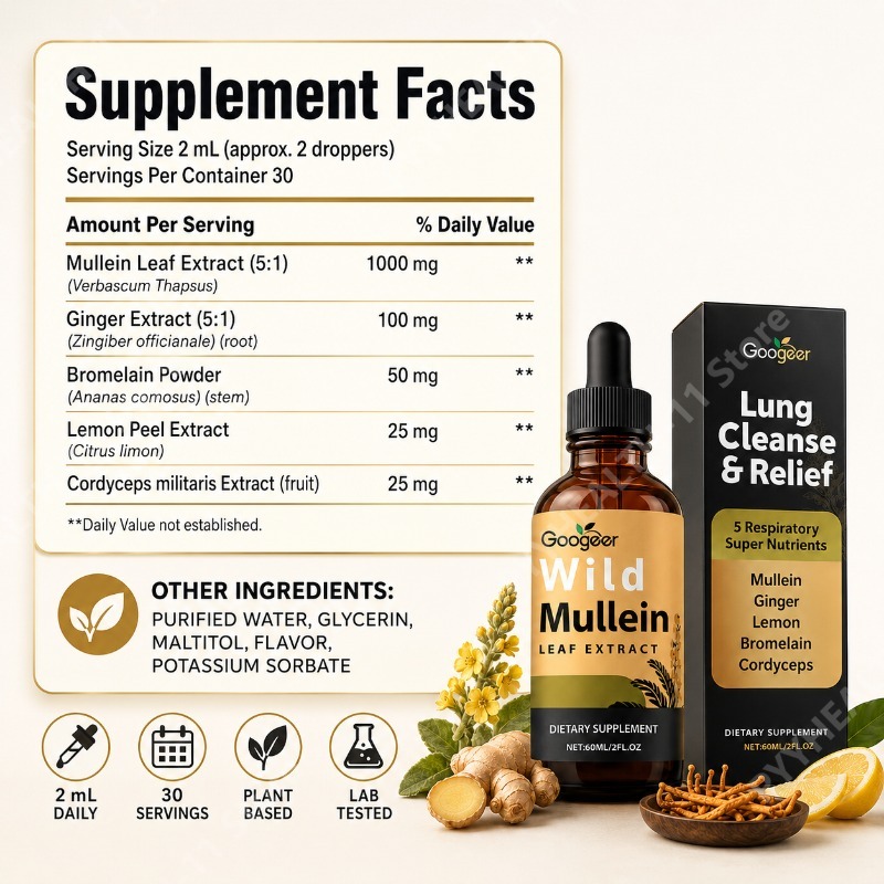 Mullein Liquid Drops Herbal Bl - Herbal Supplement 评论和价格