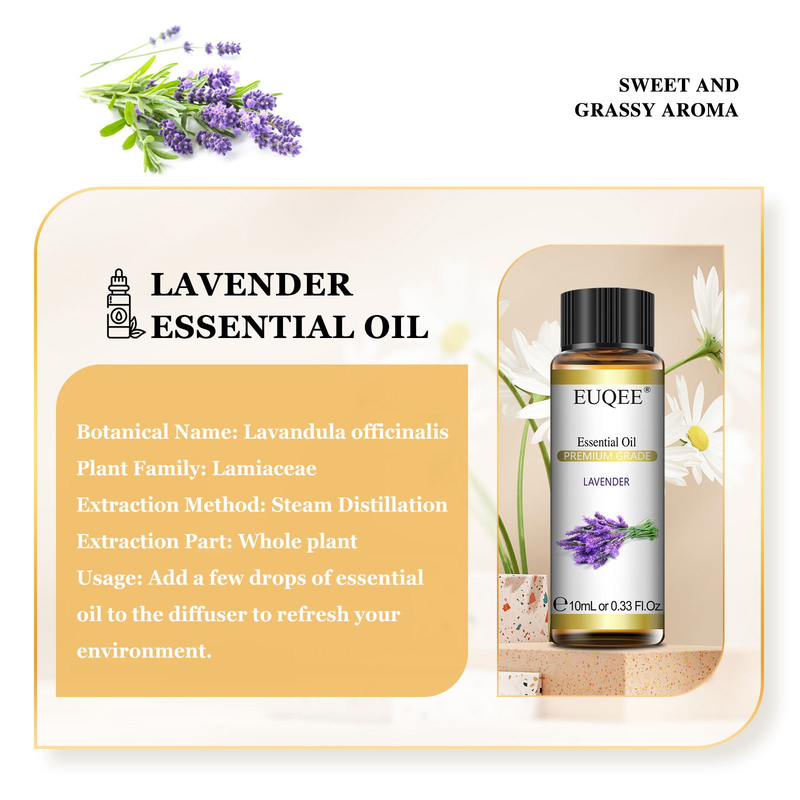 EUQEE 10ml Pure Natural Essent - Lavender Oil 评论和价格